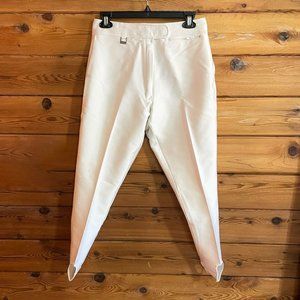 Fera Skiwear Ski Pants White Stretch Stirrup Legs Apres Womens Size 12R